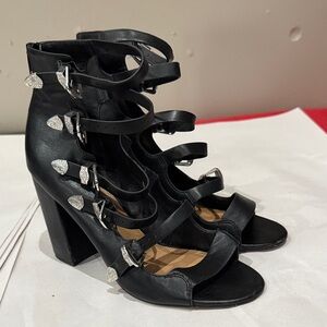Black Strappy Women's Heels